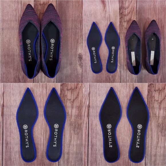 Rothys Womens Sz 7.5 The Point Heather Magenta Slip On Flats Shoes Retired Rare - Picture 7 of 15